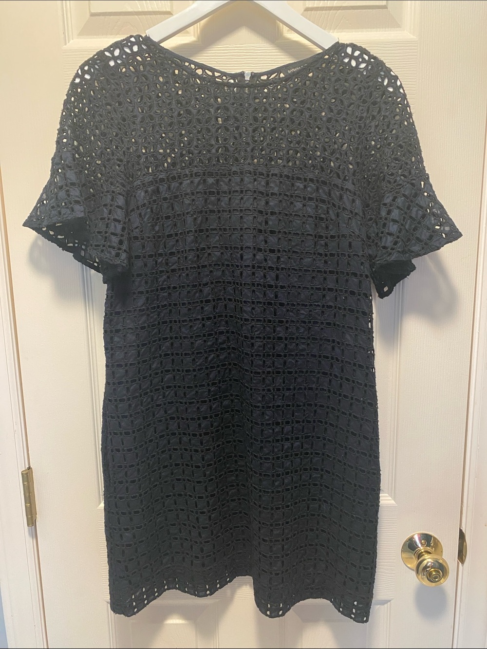 Banana Republic Black Eyelet Dress